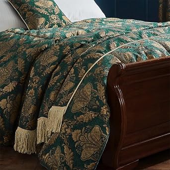 Paoletti Shiraz Traditional Jacquard Throw (130cm x 150cm) (Navy/Gold)
