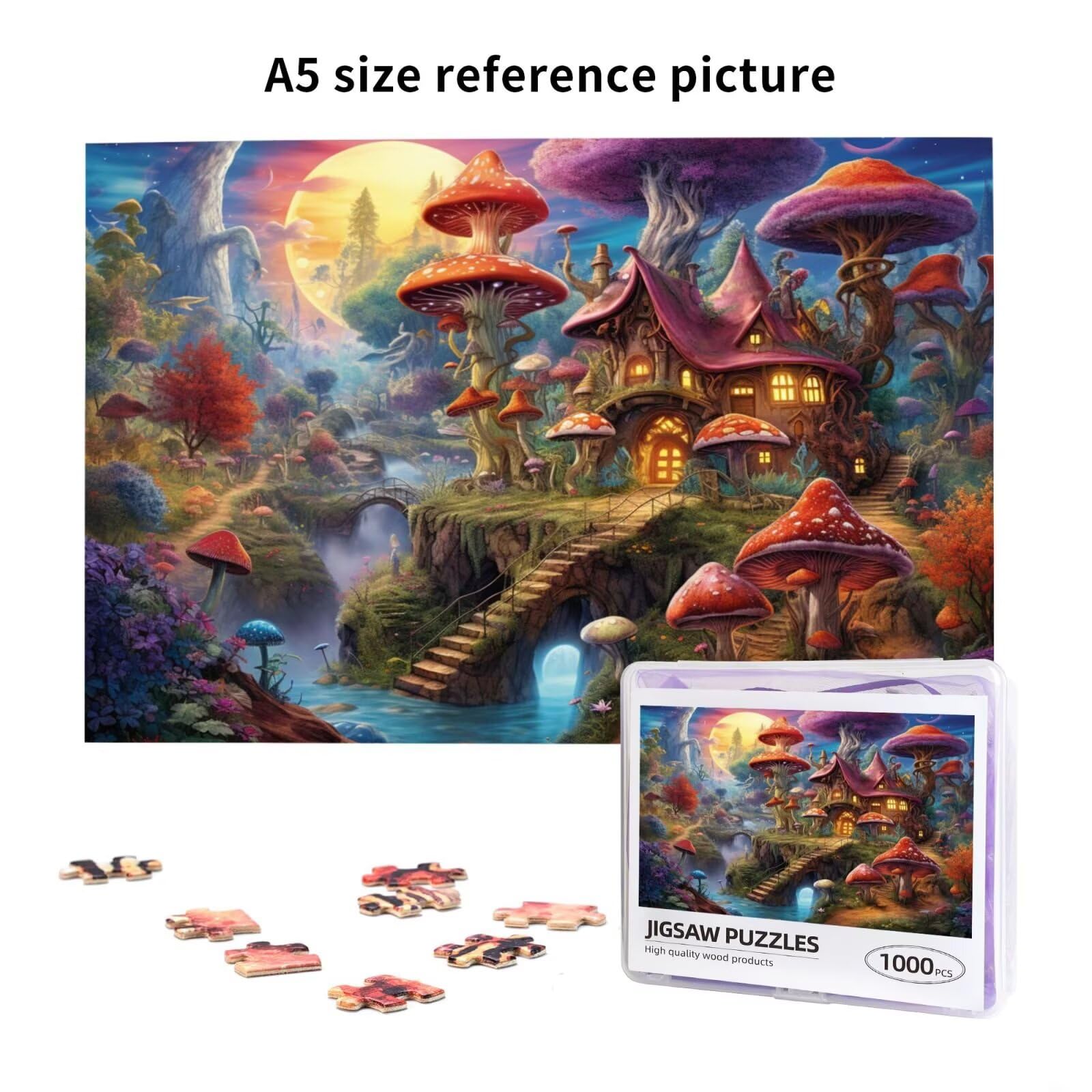 Puzzle 1500 elementów, drewniane puzzle, dla dorosłych, krajobraz, impossible Jigsaw, sprytne zagadki, kolor HD, z pudełkiem na prezent, opakowanie do dekoracji pokoju, prezenty dla kobiet, domek