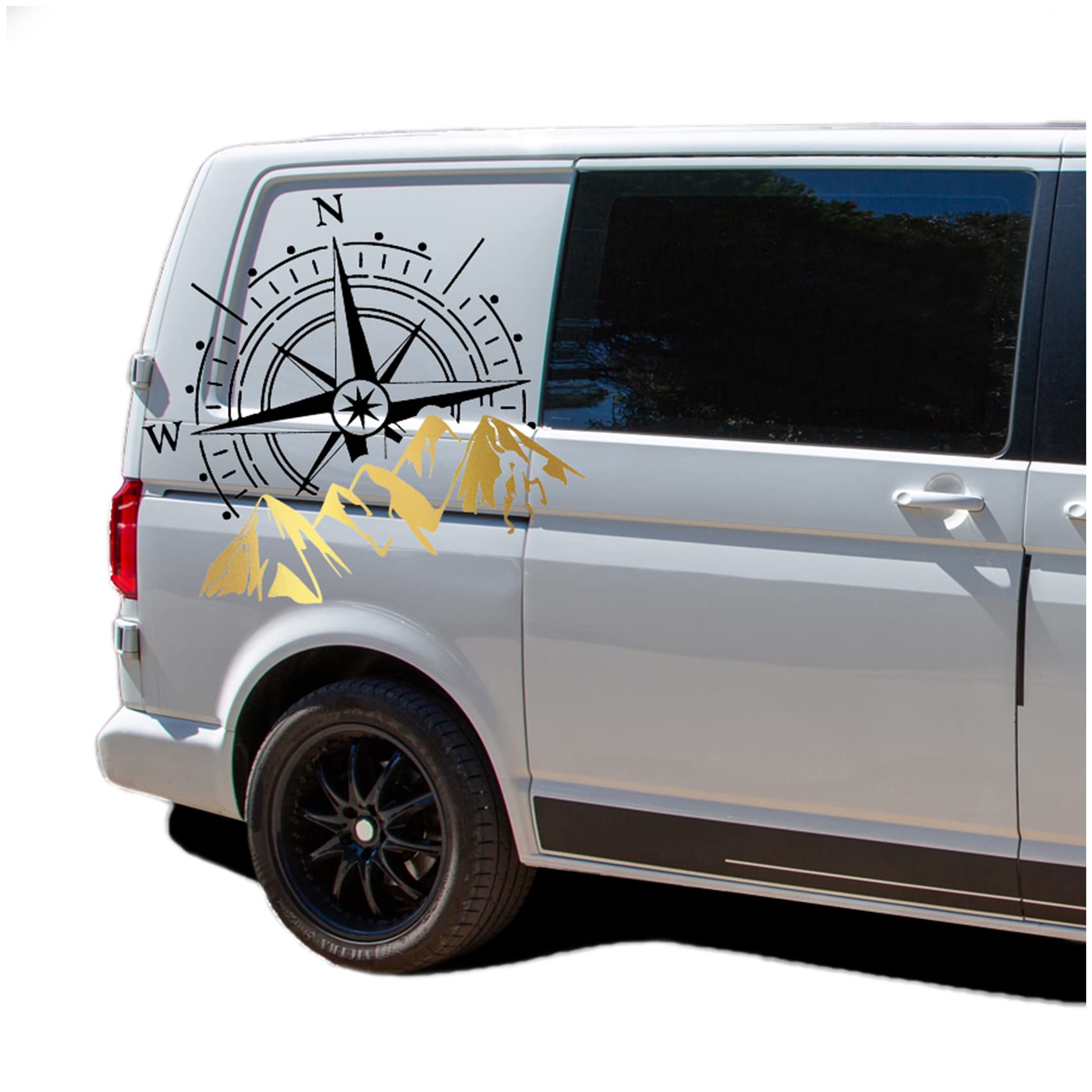 Autoaufkleber Kompass Sport Mountains 60x56cm Windrose Sticker Folie ...