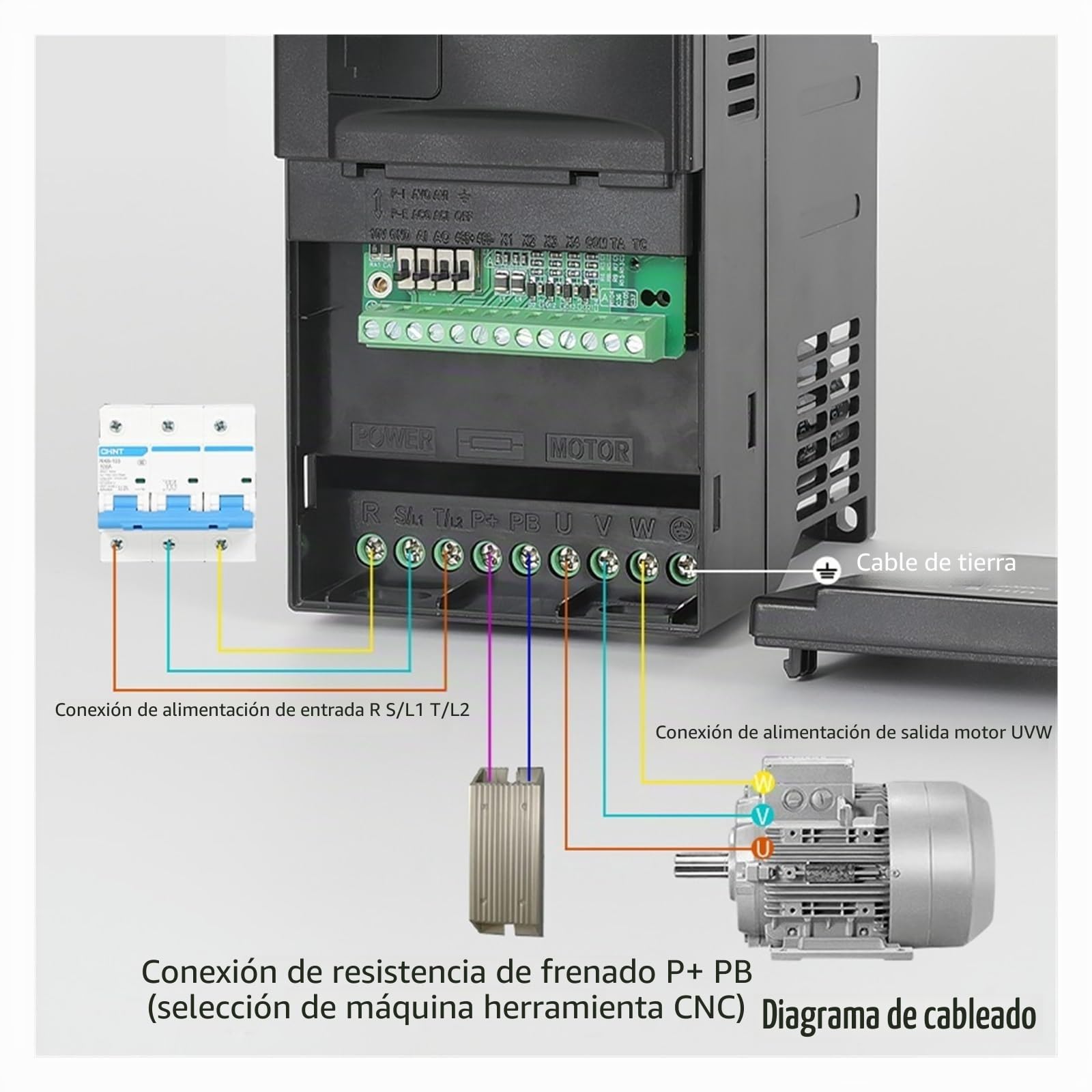 Variador de frecuencia monofasico 220V To 380V VFD 0.75KW/1.5KW/2.2KW/3.7KW/5.5KW 1phase To 3 Phase Output Variable Frequency Drive Motor Speed Control Inverter(5.5KW 220V to 380V W)