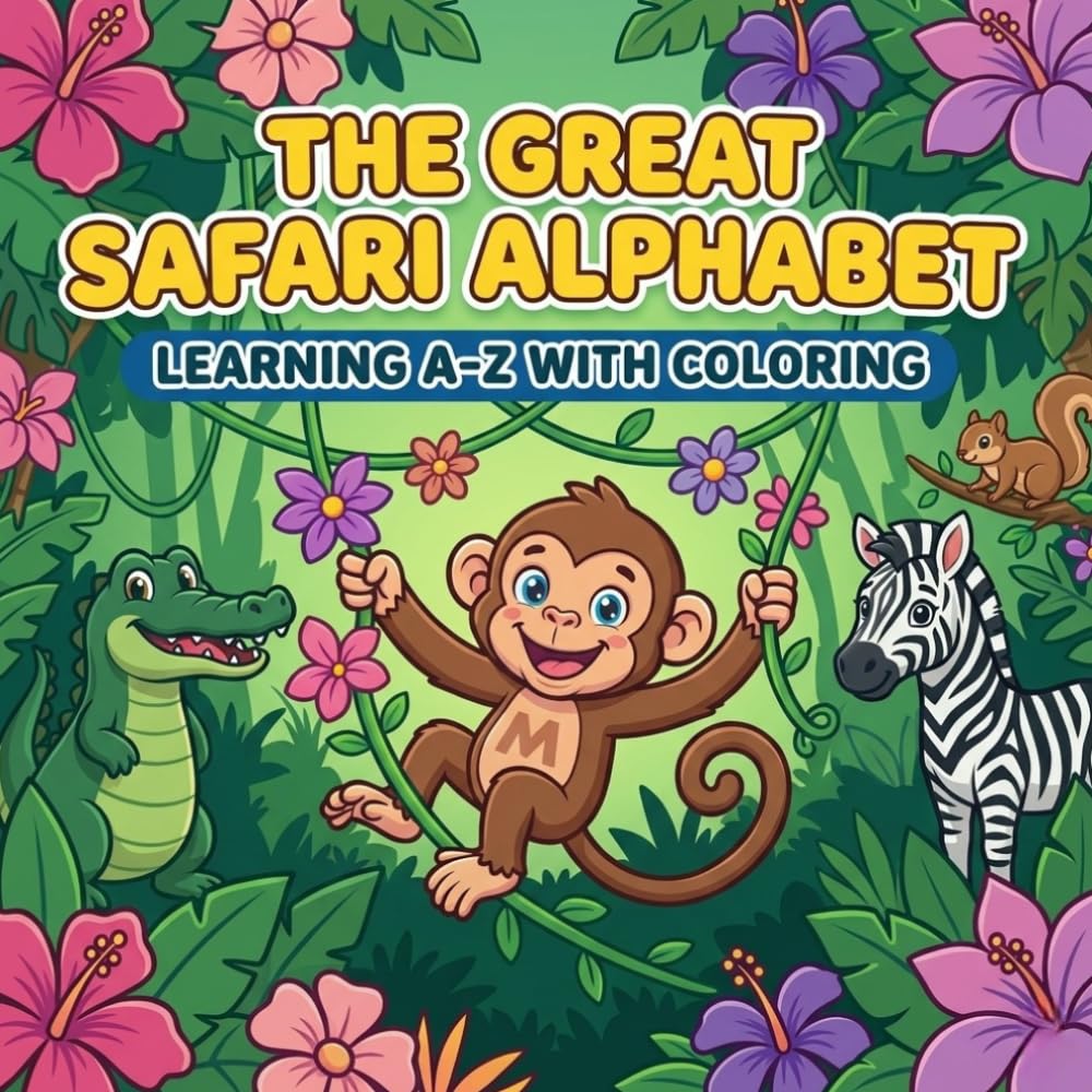 The Great Safari Alphabet: Learning A-Z With Coloring