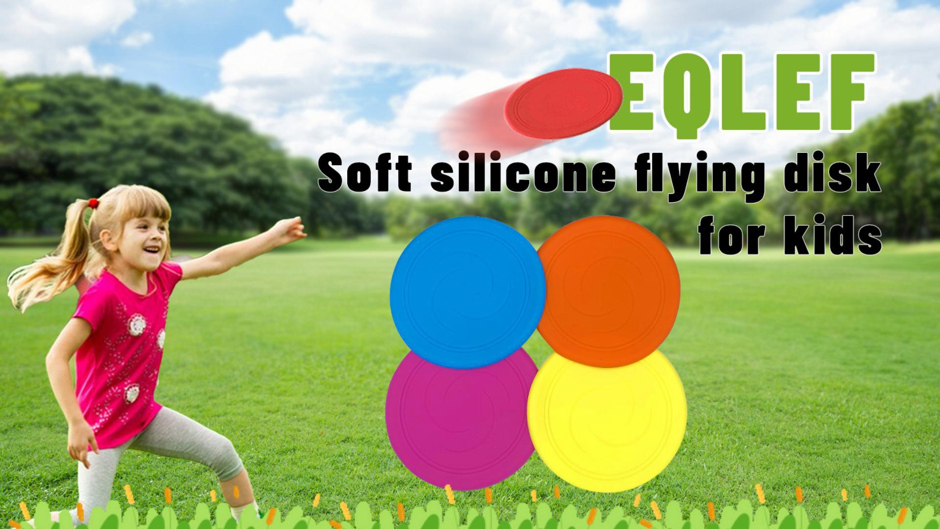 EQLEF Disques Volants En Silicone Souple - Lot De 2, Diamètre 17 Cm, Sécurité Alimentaire, Non Glissant, Extérieur, Enfants Et Adultes