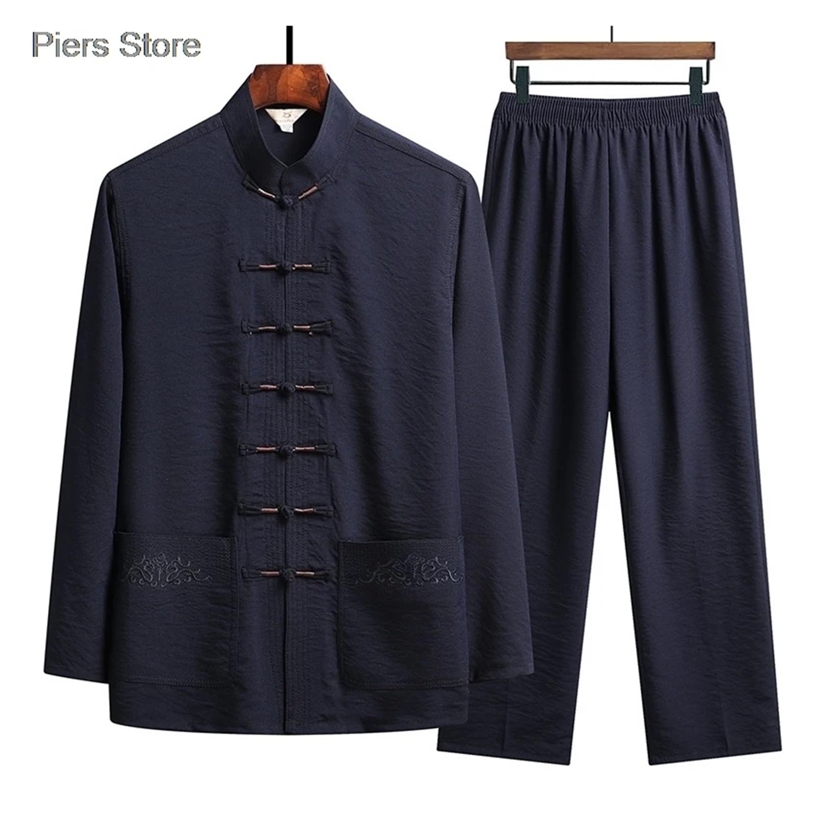 Tai Chi Uni Uniforme Abbigliamento Largo Tradizionale Tang Suit Kung Fu Vestiti Retro Unisex Tai Chi Elastico in Vita Viscosa Loungewear 4XL per Arti Marziali(Color 04,L (57.5-70kg))