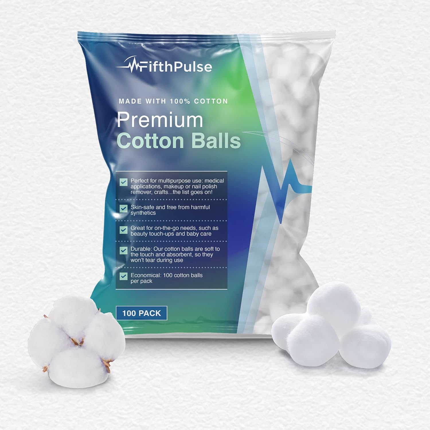 Cotton Balls Absorbent, Hypoallergenic for Sensitive