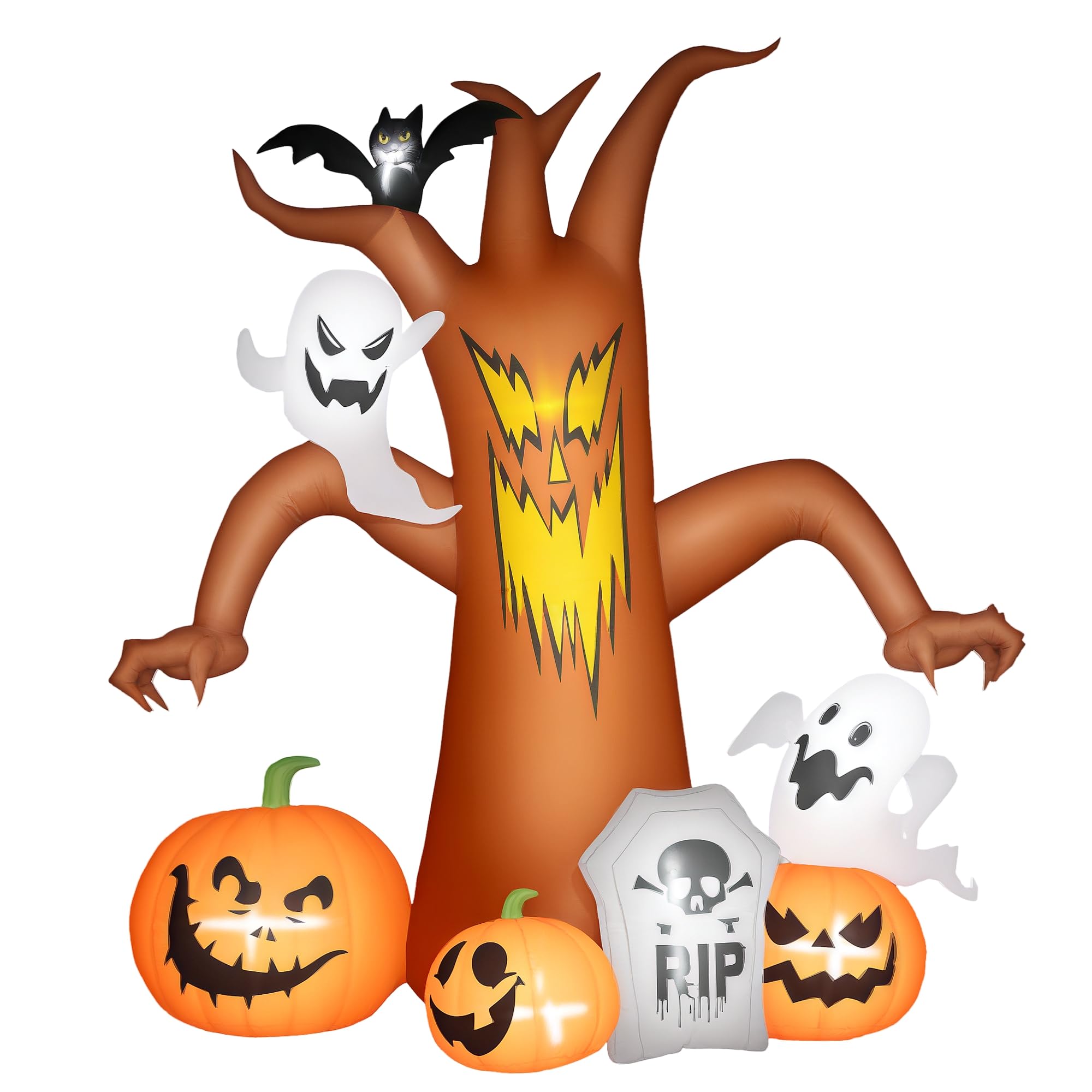 Outsunny 7.9FT Tall Halloween Inflatable Ghost Tree with White Ghosts