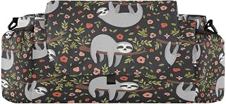 Flradish Cute Sloth Baby Stroller Organizer with 2 Cup Holders Universal Adjustable Shoulder Strap Detachable Stroller Caddy Accessories Bag for Bottle,Diaper,Phone, Keys,Toys
