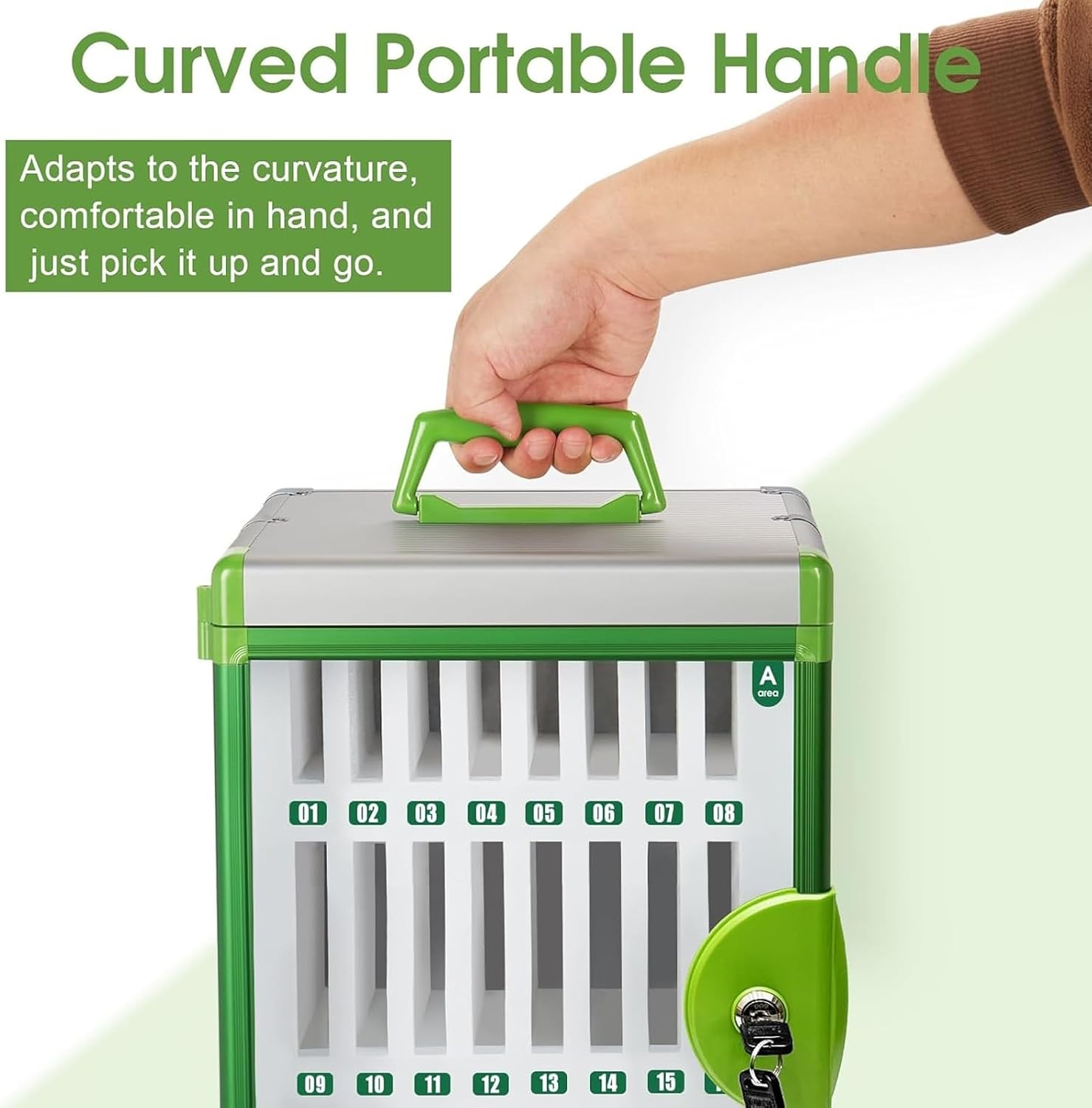 Cell Phone Locker for Classroom, Aluminum Alloy Cell Phones Storage with A Locked & Handle for Office Gym(36 Slots)