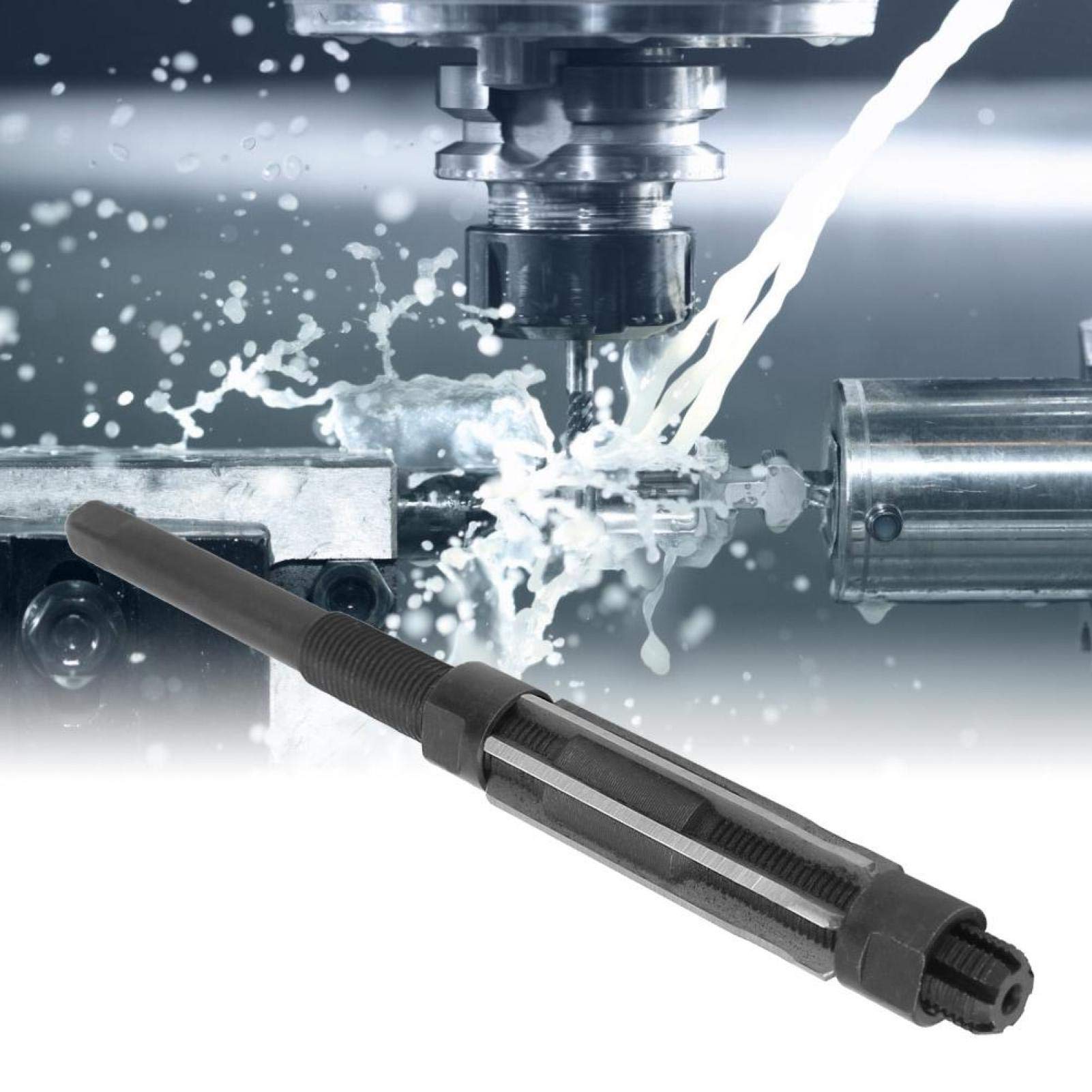 Outil d'alésage, alésoir cylindrique, alésoir réglable 9CRSI H8 alésoir à main outil de coupe de trou en métal avec 4 cannelures pour perceuse(15,25-17)