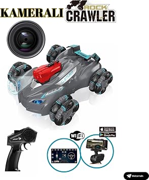Toy 2.4GHz Full Function 1080P HD Camera with Remote Control Connectable to Phone 4x4 Acrobat Car (Grey)