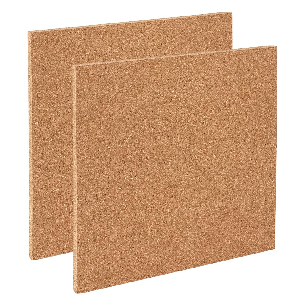 OLYCRAFT 2Pcs Square Bulletin Boards 30x30cm Non Self-Adhesive Wood Cork Board 1cm Thick Square Message Wood Sheet Decorative Display Boards for Wall Decoration Party and DIY Crafts Supplies