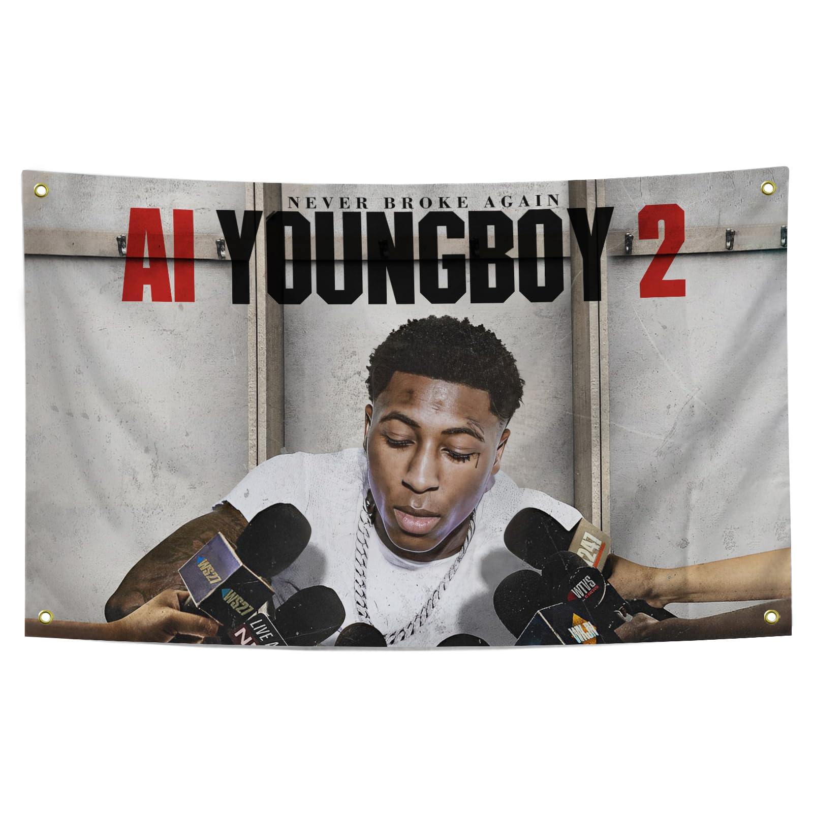 Youngboy Never Broke Again Flag Funny Poster Durable Man Cave Wall Flag for College Dorm Room Decor,Outdoor,Bedroom, Parties gifts, travel, filming,events,festivals.with 4 Brass Grommets 3x5 Feet Flag-image-28