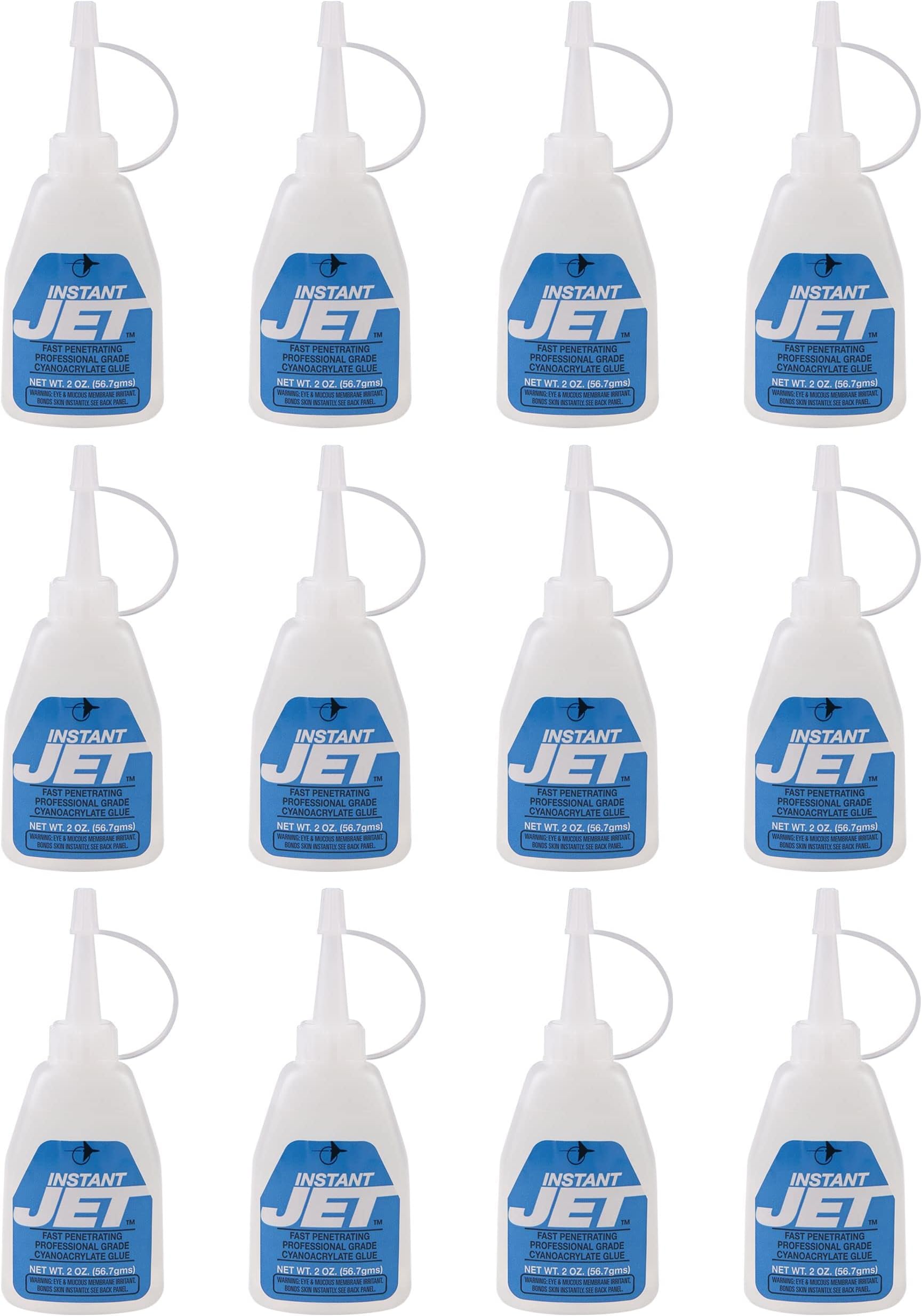 Jet Glue Instant - Long Lasting CA Glue - Fast Action Multipurpose - Pack of 12