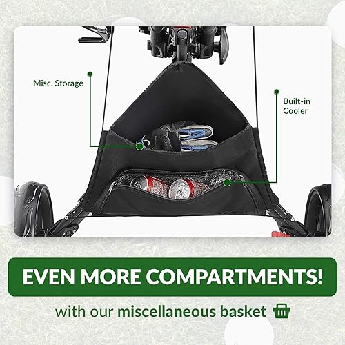 Miniatura 4 de CaddyTek - Carrito de golf con 4 ruedas, Caddy Cruiser One versión 8 1, plegable con un clic, ligero, carrito de caddie, compacto, fácil de abrir