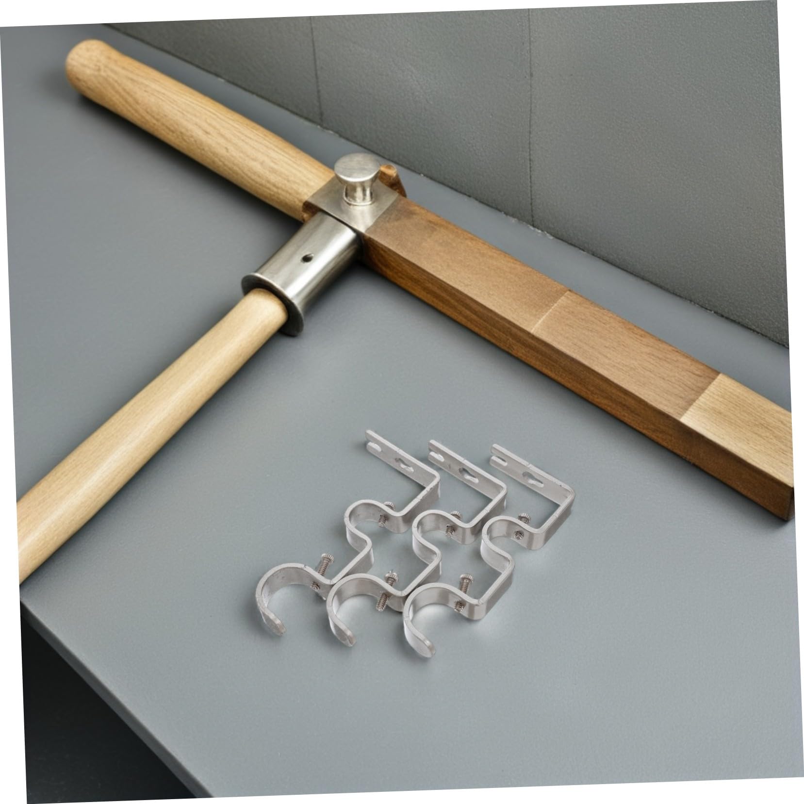 Gardinenstangenhalterungen für Wand, 6 Stück, Eisen, Silber