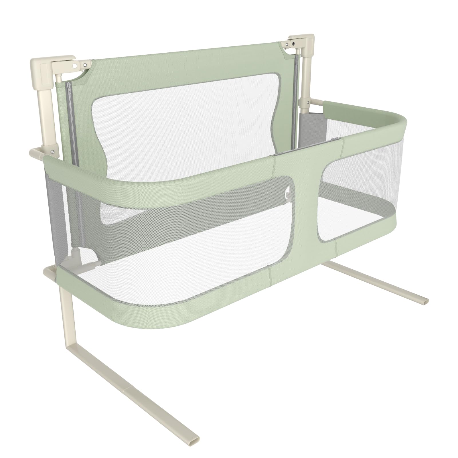 LANTUS Sponda Letto Bambini 2 in 1 Sbarra Letto Barriera Lettino o Cododo Lettino per Viaggi o Vacanze, Facile da Trasportare,120 * 50 * 105 cm (Verde menta)