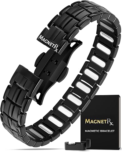 MagnetRX EllipseMAX - Pulseras magnéticas para hombre, 5X Strength 5,000 imanes Gauss, diseñadas en Estados Unidos y pendiente de patente, pulsera