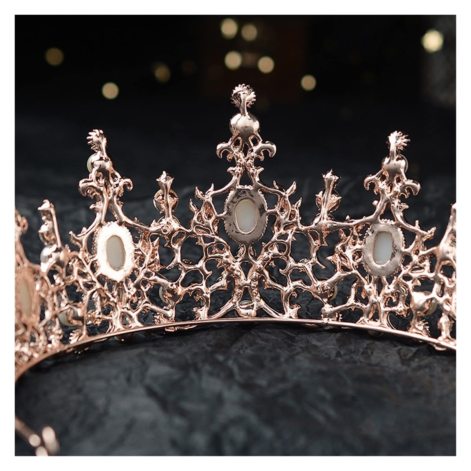 Barokowy luksusowy posrebrzany kryształowy perłowy diademy ślubne Rhinestone Pageant Diadem opaski ślubne akcesoria do włosów prezent Tiara (kolor metalu: srebrny)