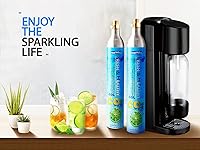 Vista 6 de GreatWhip Cilindro de CO2 de 60L para Sodastream, carbonatador de intercambio compatible con electrodomésticos SodaMaker, cilindro roscado, juego