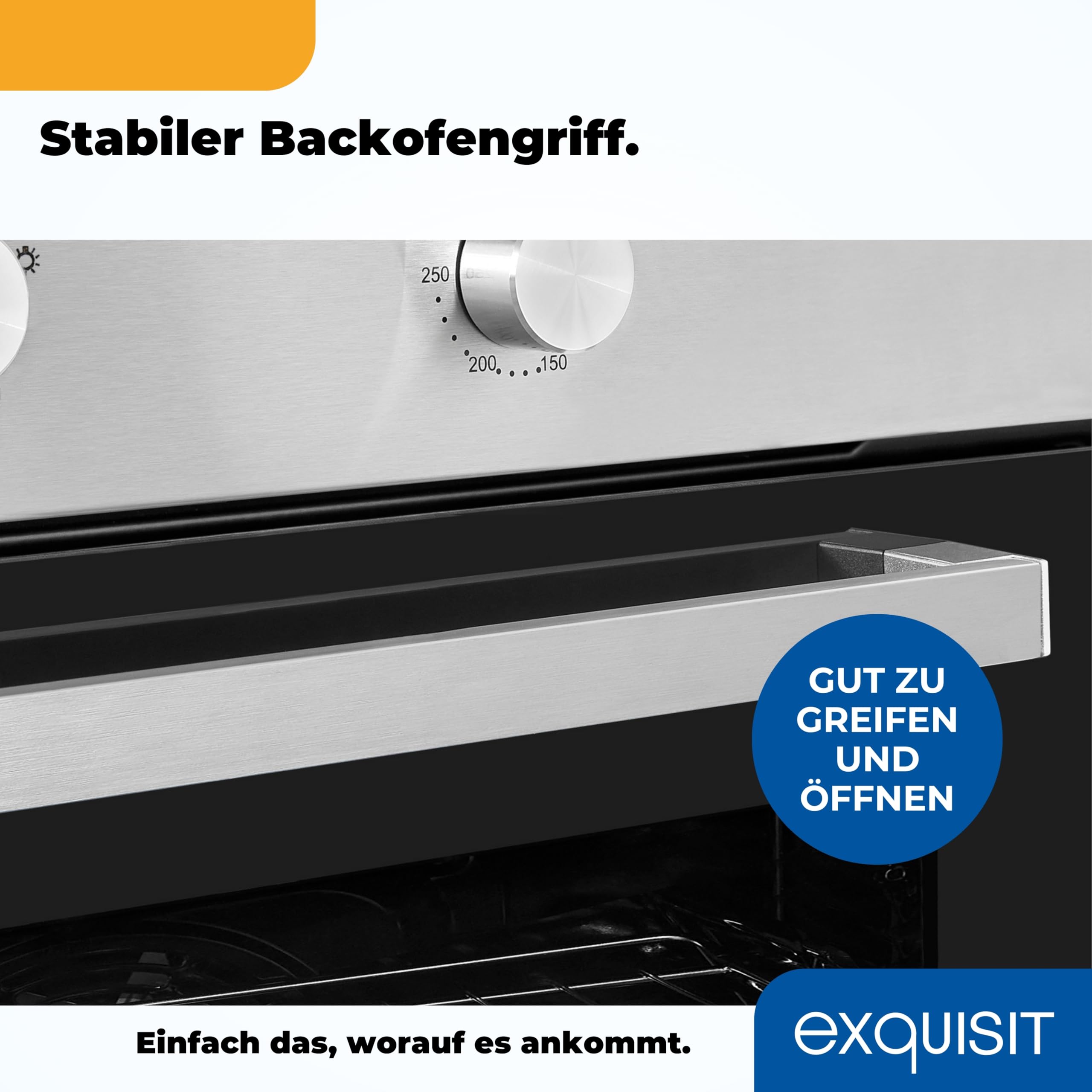 Exquisit Einbaubackofen EBE 555-1.1 62 L Garraum Silber