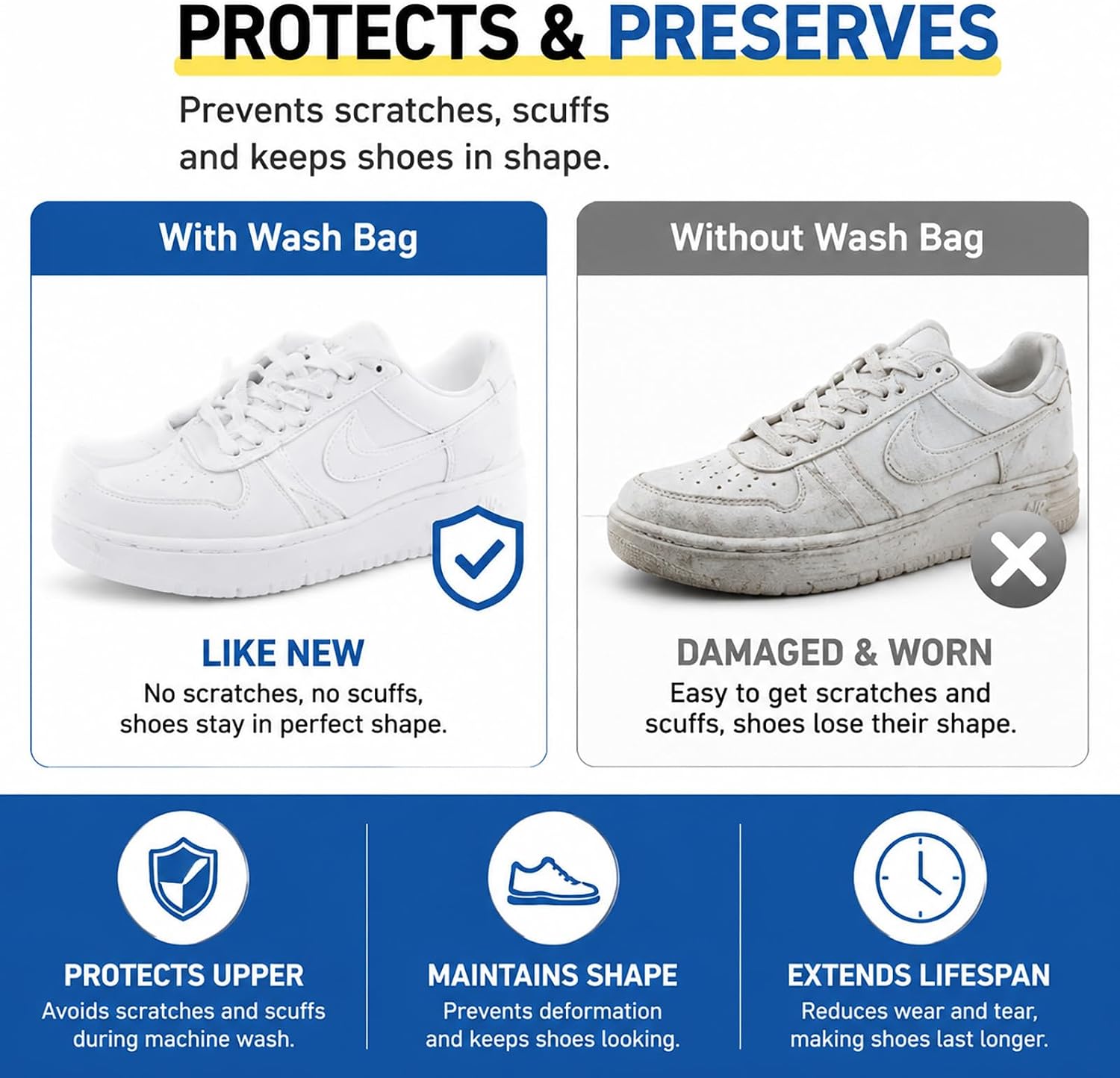 2Packs Shoe Washing Bag