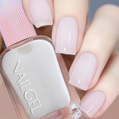 Jelly Milky White Nail Polish, Quick Dry, Fingernail Polish No