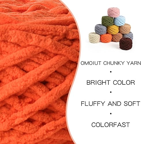 Miniatura 8 de Paquete de 3 hilos gruesos de felpilla de felpa de 3.53 onzas (49.2 yardas), hilo de terciopelo esponjoso para tejer y hacer ganchillo, hilos de