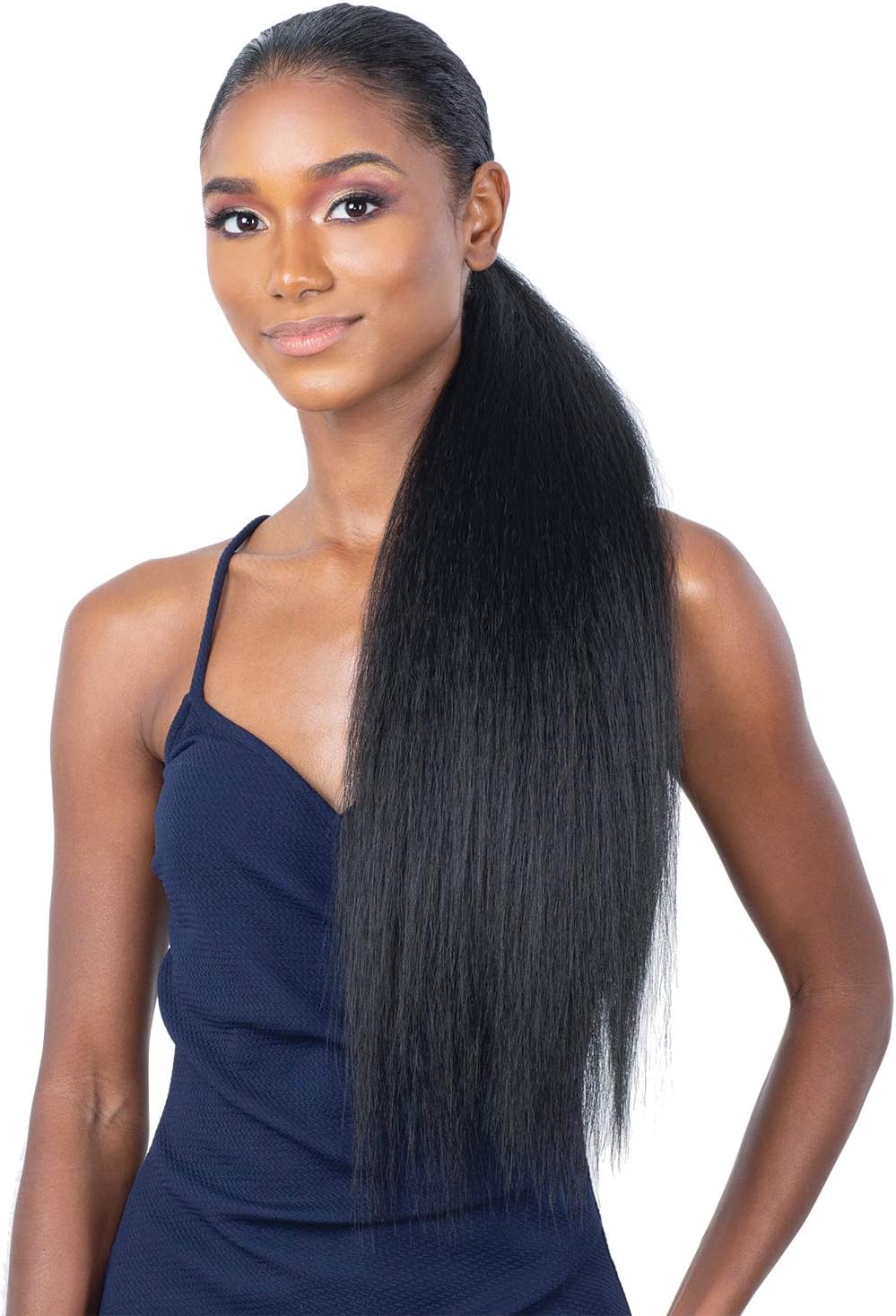 Organique Mastermix(1B Off Black) - Synthetic Pony Pro Wrap Around Ponytail - NATURAL YAKY 60cm (1B Off Black)