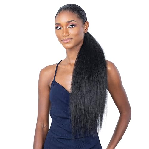 Organique Mastermix Cola de caballo sintética Pony Pro Wrap Around - YAKY NATURAL 24" (1B Off Black)