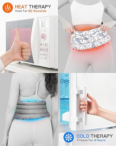 Miniatura 8 de Almohadilla térmica para microondas para espalda con calor húmedo, envoltura térmica extragrande para microondas, para lumbar, cintura, estómago