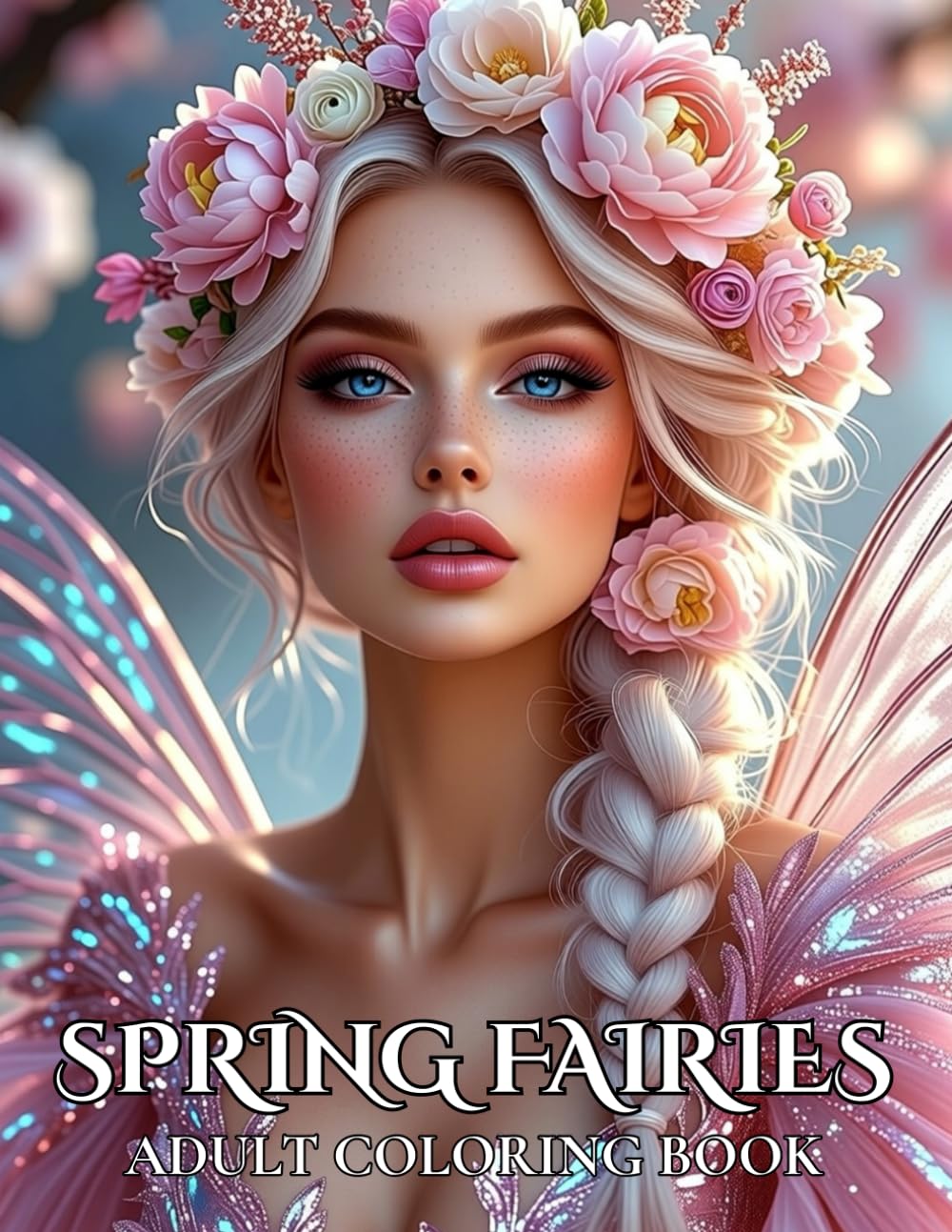 Spring Fairies: Grayscale Fantasy Coloring Book for Adults: Elegant grayscale portraits of spring fairies adorned with wildflowers, daisies, and ... experience (StoryHue Fairies Collection)