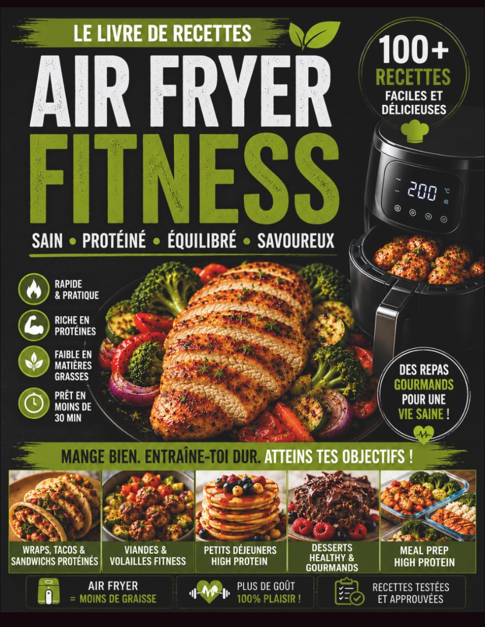 Air Fryer Fitness Cookbook: 120 recettes fitness faciles et rapides pour une alimentation saine, protéinée et équilibrée