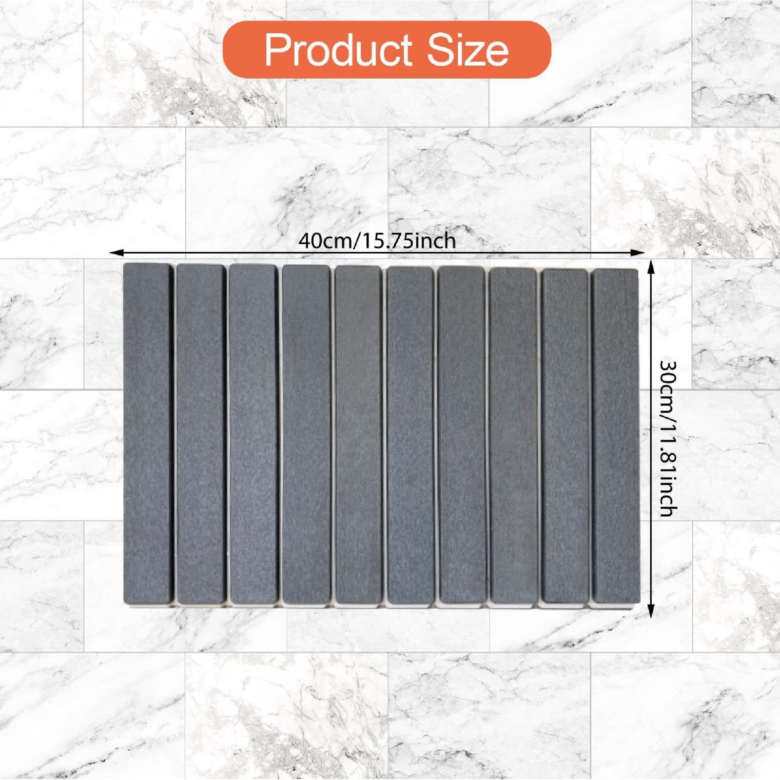 rockible Tapis de Séchage Égouttoir à Vaisselle Pliable Tapis D'Évier sous-plat de Cuisine à Séchage Rapide avec Finition Lisse Adapté pour Organiser La, Gris Foncé