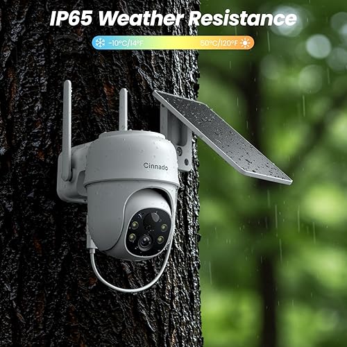Miniatura 8 de Cámaras 2K para seguridad en el hogar, cámara inalámbrica WiFi de 2.4 G para exteriores, energía solar/batería con panel solar, visión de 360°