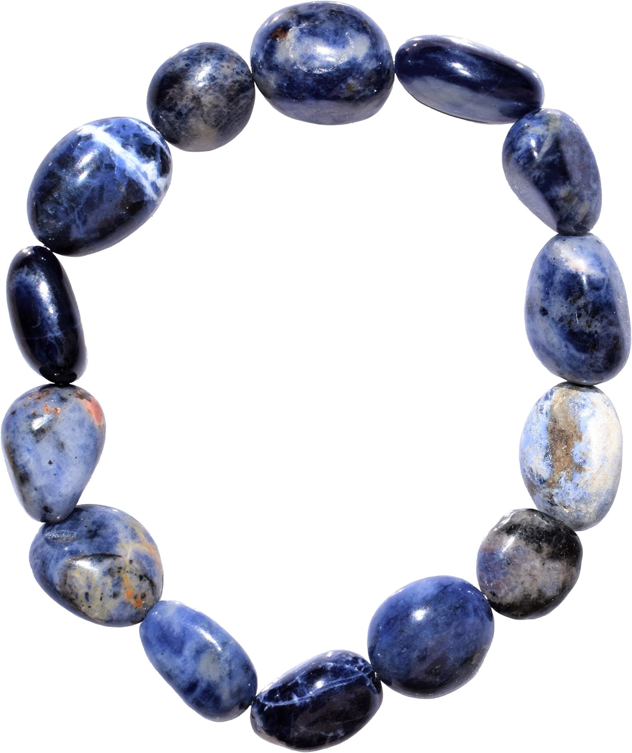 Zenergy Gems Charged Natural Gemstone Crystal Nugget Bead Bracelet + Selenite Charging Heart [Included]