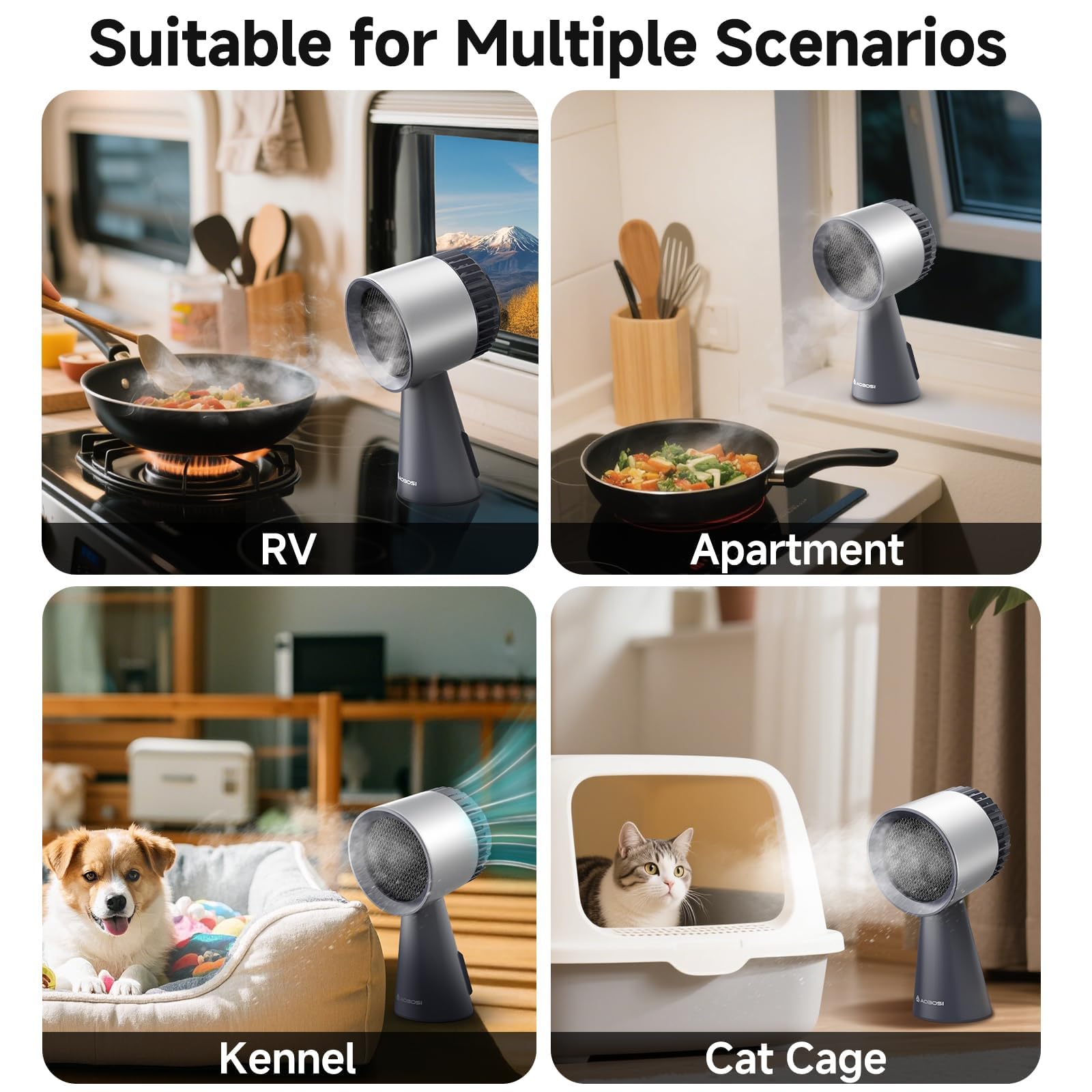 AAOBOSI Portable Range Hood,Desktop Range Hood with Larger Caliber,3 Speed Kitchen Exhaust Fan, Low Noise,Oil Collection Cup,10xAir&Oil Filters,Portable Kitchen Hood for Indoor&Outdoor,RV — view 8