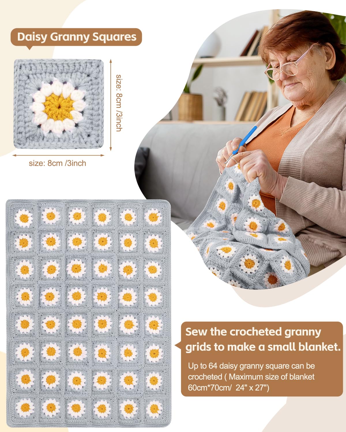 Kit Complet Crochet Pour Débutants Et Adultes - 14 Crochets Ergonomiques 2-10mm + 15 Fils + Sac De Rangement