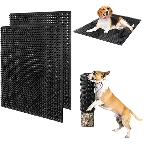 2 Pack Dog Back Scratcher, Itching Post Pad for Pets, Gentle Massage...