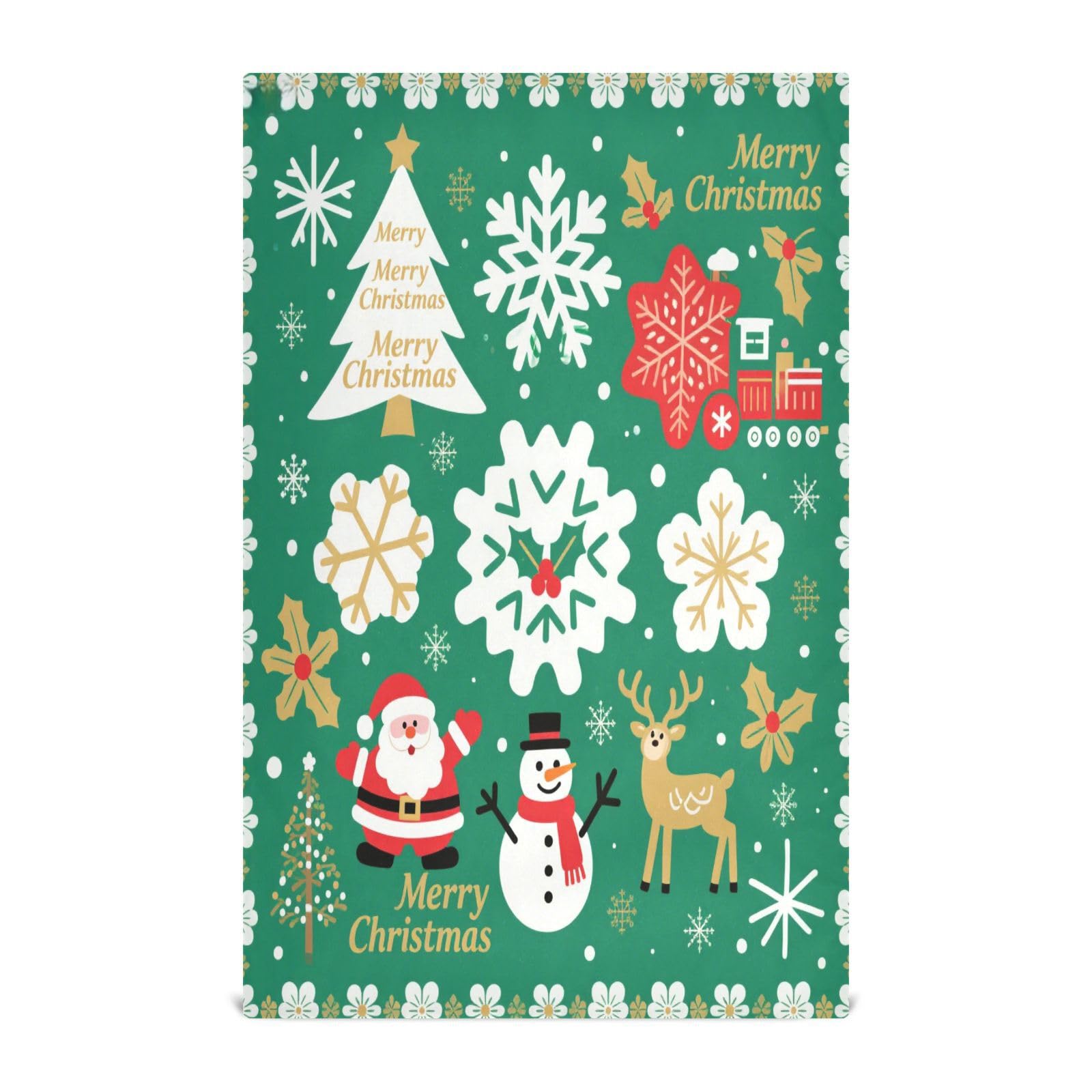 Paños de cocina secamanos grandes de algodón con estampado navideño de copo de nieve
