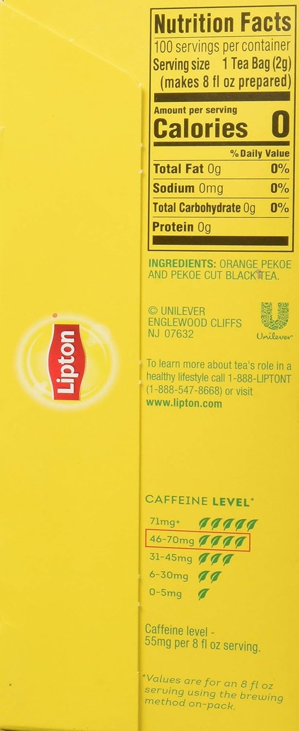 Lipton 100% Natural Tea (412870) 100 ct (Pack of 12)