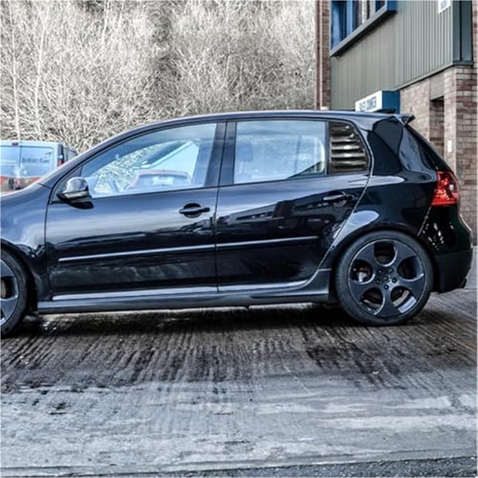 Tylna szklana osłona Żaluzja tylnej szyby, dla volkswagena, dla Vw, dla golfa 5 Mk5 Gti 2005 2006 2007 osłona migawki samochodu tapicerka boczny spojler(BLACK Carbon Fiber Look)