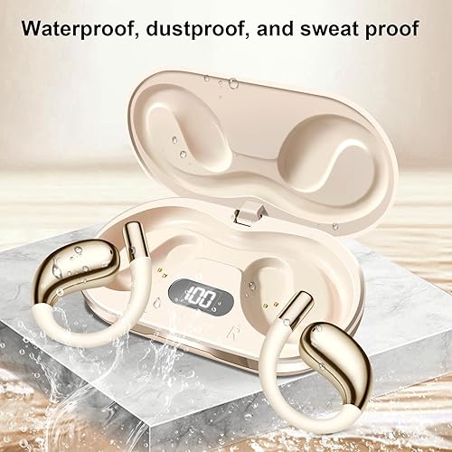 Miniatura 6 de Auriculares inalámbricos, auriculares de oreja abierta, auriculares de conducción ósea, auriculares de graves profundos impermeables para fitness y