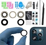 Couvertures d'objectif de caméra arrière Remplacement pour iPhone 15 Pro & 15Pro Max, GVKVGIH Remplacement de la caméra arrière Len Glass avec un adhésif à double face & Trousse de réparation (15pro/15 pro max)
