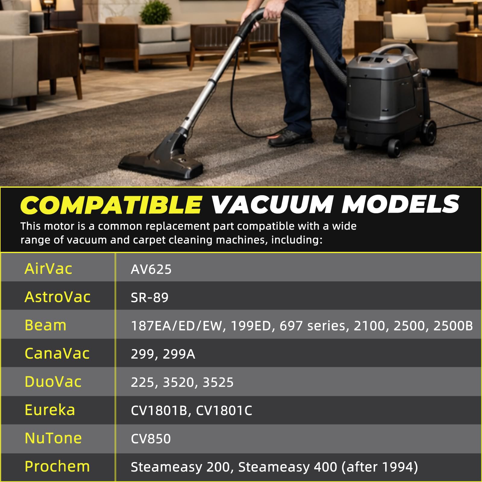 117123-00 - Motore per aspirapolvere da 240 V, ricambio per Ametek Lamb, motore a scarica tangenziale a 3 stadi da 14,5 cm, con due spazzole in carbonio e una guarnizione