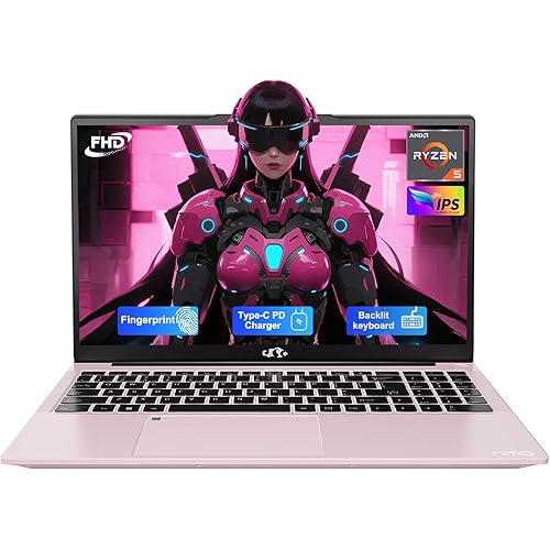 NIMO 15.6'' IPS FHD-Laptop, 16GB RAM 1TB SSD AMD Ryzen 5(Beat i5-1135G7, 4 Cores Up to 3.7GHz) Student Computer with 65W Type-C, 2 Years Warranty, Fingerprint, Backlit Keyboard, BT5.2, Numpad