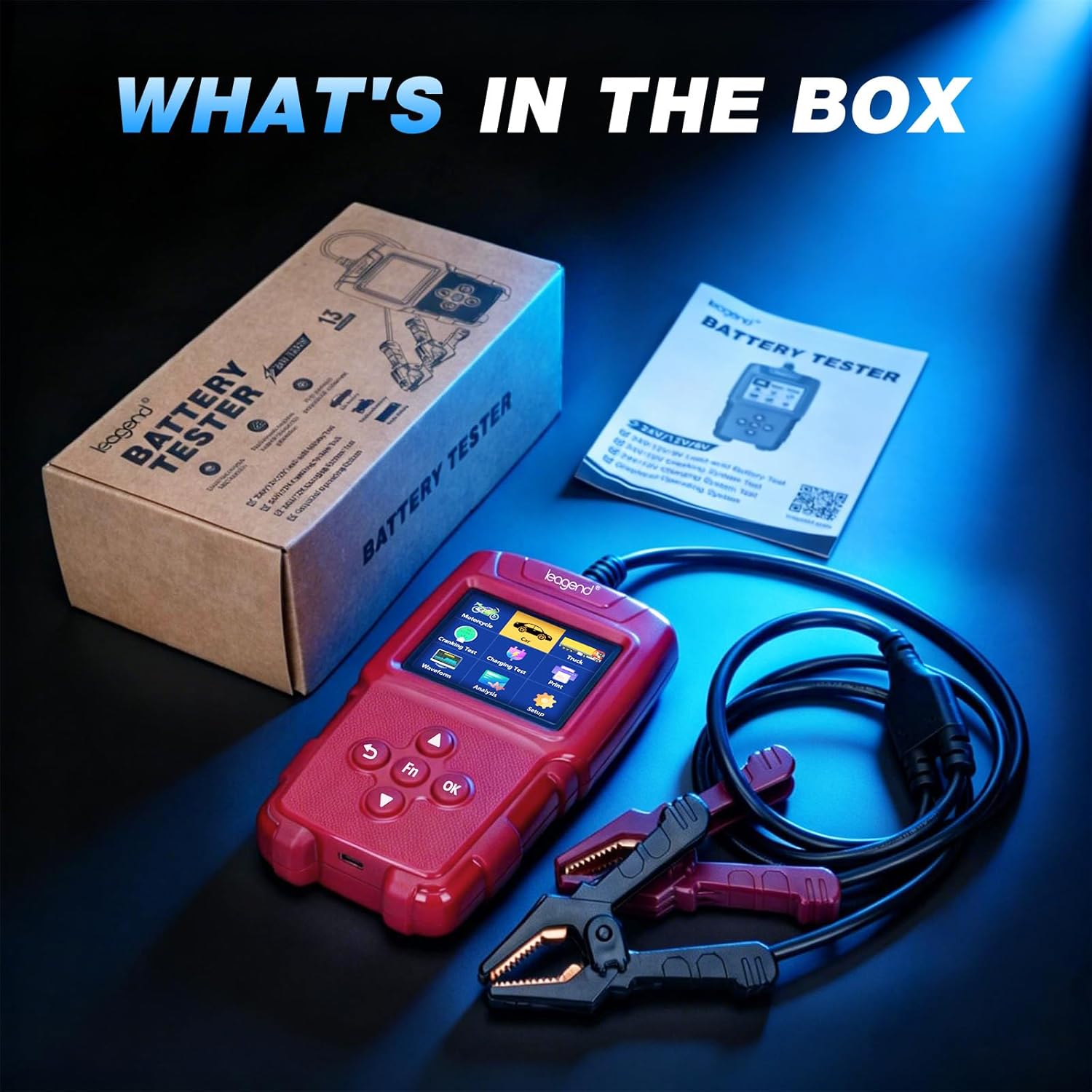 Car Battery Tester 6V/12V/24V with 2100 Test Records & 120s Waveform Save, Battery Load Tester for Cars/Trucks/Motorcycles/Marine Lead-Acid Batteries