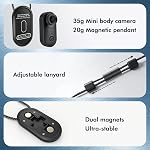 2.7K Mini Caméra du corps, 10M Imperméable, Noir 32GB Carte mémoire 130° Cam du corps à angle large, livré avec 10M Etui imperméable, pour sports sous-marins, cyclisme et bloging quotidien