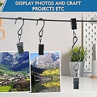 Vista 5 de Clips para Luces de Navidad Ganchos Colgantes - Paquete de 50 Clips para Luces de Cadena para Exteriores - Gancho de Metal Resistente para Luces