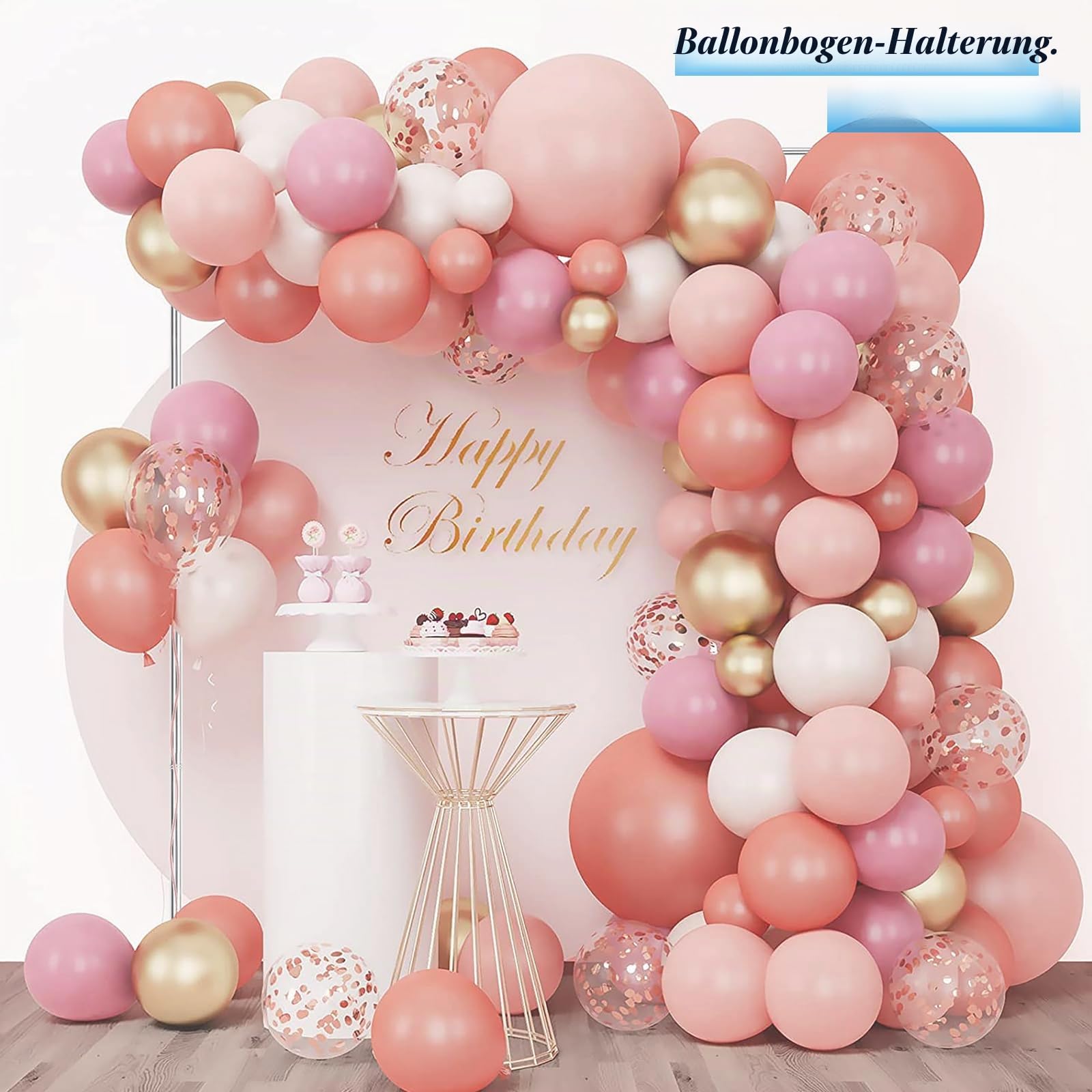 SANLIKE Metall Ballonbogen Kit für Hochzeits Feierdekorationen | Stabiler Metallrahmen, leicht aufzubauen, elegante Festdekoration, geeignet für Hochzeiten und Geburtstage