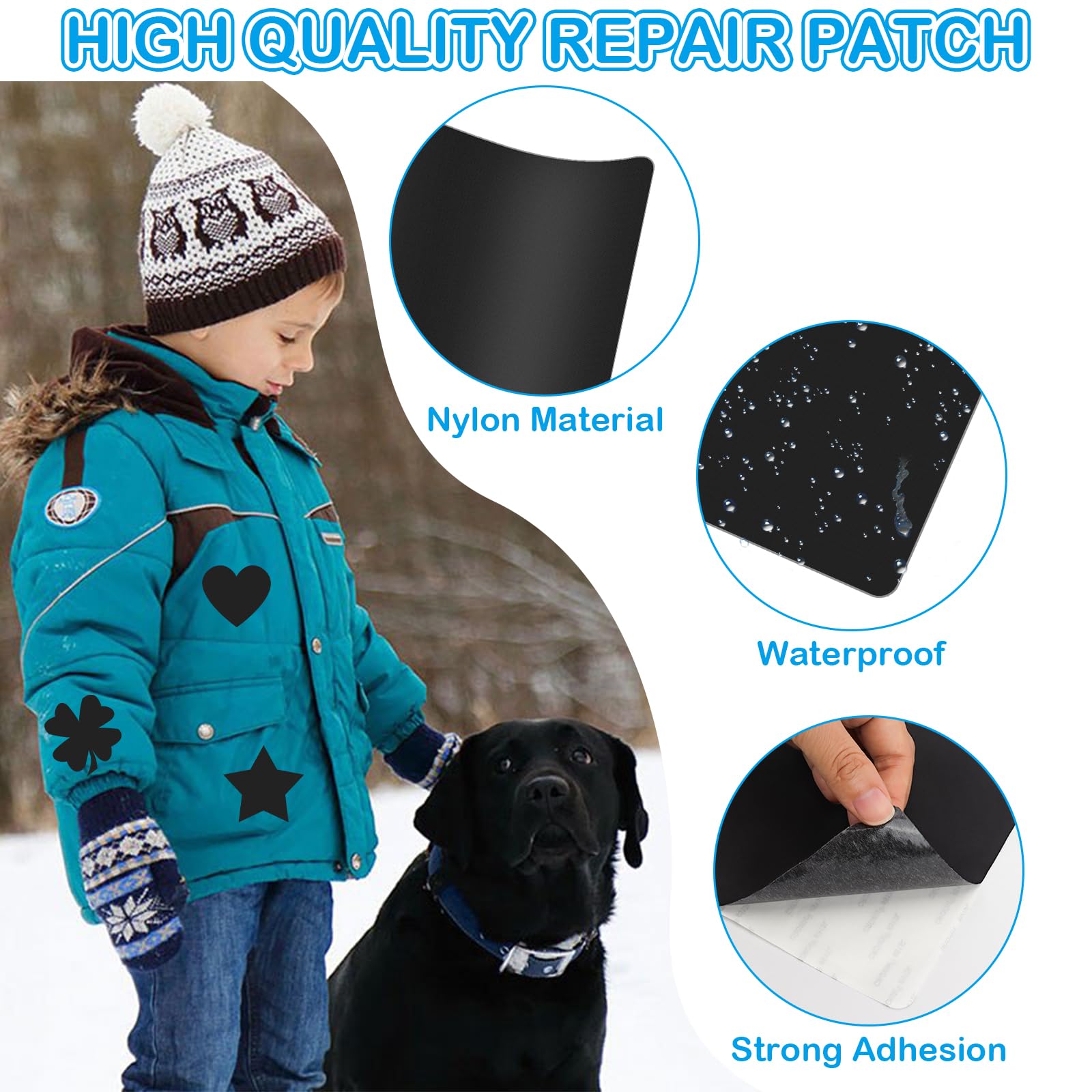 15 Pièces Patchs Autocollants Nylon Pour Réparation Doudoune, Tente Et Veste - Imperméables Et Faciles à Poser