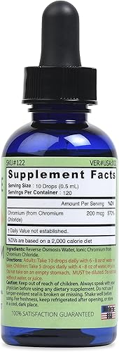 Miniatura 5 de Good State Liquid Ionic Chromium Ultra Concentrate - 10 Drops Equals 200 mcg - 100 Servings Per Bottle